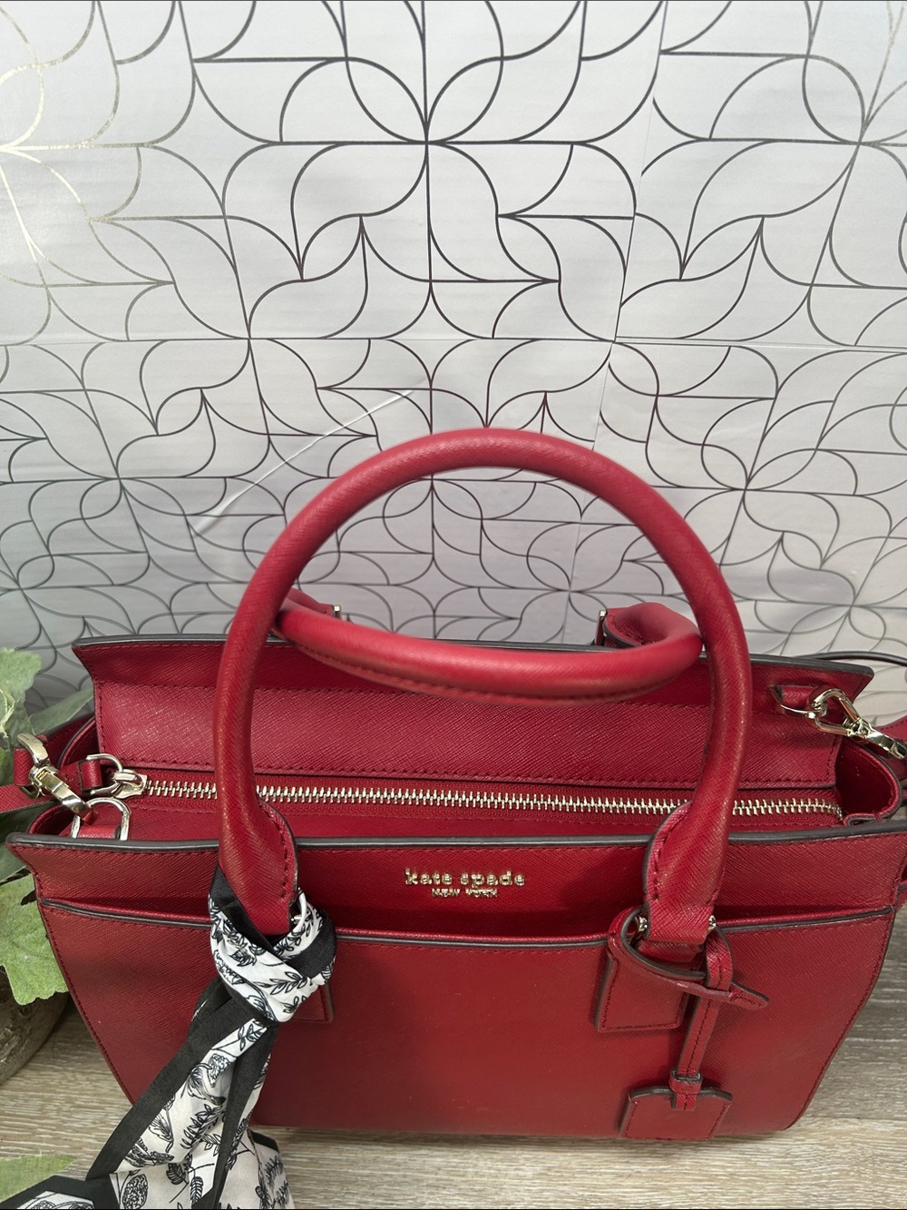 0797 Kate spade red saffiano leather satchel bag 269890797 - Picture 5 of 15
